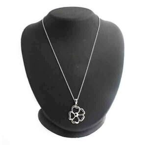 Qvc Steel By Design Stainless Steel Flower Pendant 18" Chain Necklace New in Box